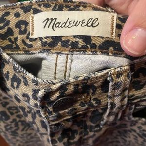 Madewell denim leopard skirt, 26